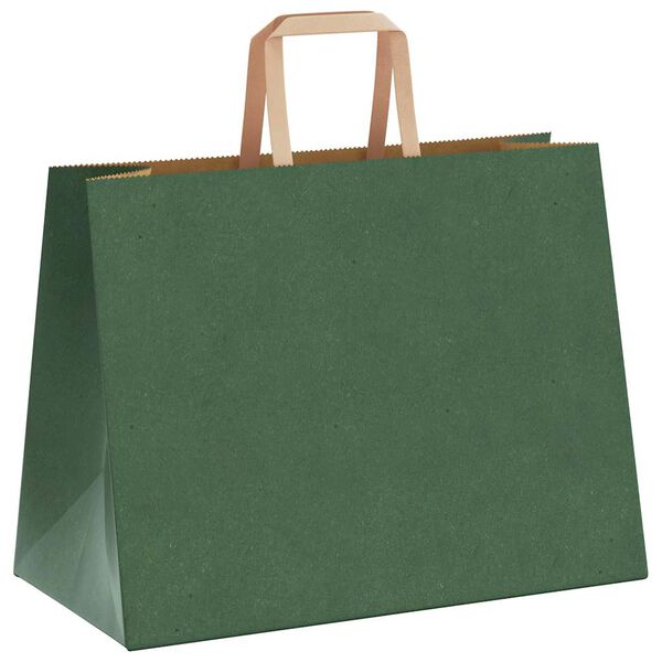vidaXL Paper Bags 50 pcs with Handles Green 32x17x25 cm