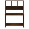 vidaXL Desk Brown Oak Engineered Wood Compact Shelving Desk