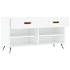 vidaXL Shoe Bench White Engineered wood, iron Medium Shoe Bench