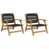 vidaXL Garden Furniture 2 pcs Black 78 x 67 x 73cm Solid Acacia wood