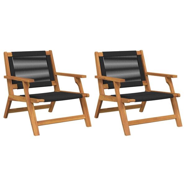 vidaXL Garden Furniture 2 pcs Black 78 x 67 x 73cm Solid Acacia wood