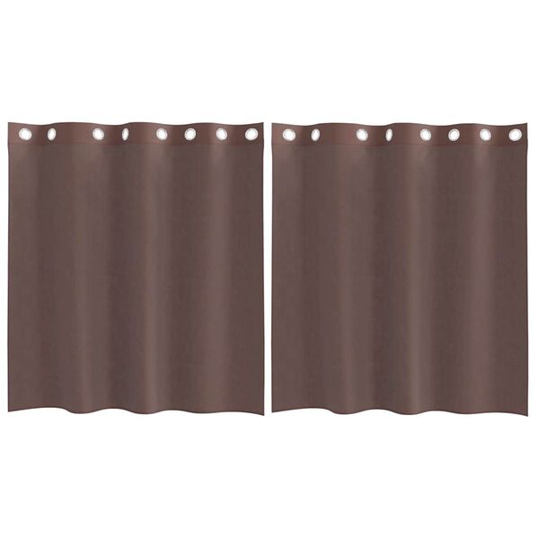vidaXL Voile Curtains with Grommets 2 pcs Brown 55.1x55.1"