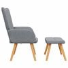 vidaXL Relaxing Chair With Stool Light Gray