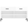 vidaXL Shoe Bench High gloss white Engineered wood, iron 40.2 in wide