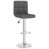 vidaXL Bar Stool Set of 2 Dark Grey 100% polyester, chrome-plated steel