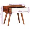 vidaXL Side Table Brown and White Solid Acacia Wood Small Side Table