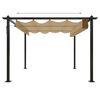 vidaXL Garden Gazebo Taupe Powder-coated steel 10ft x 10ft Retractable