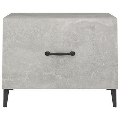 vidaXL Coffee Table with Metal Legs 2 pcs Concrete Gray 19.7"x19.7"x15.7"
