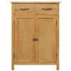 vidaXL Shoe Cabinet Natural Oak Solid Oak Wood, MDF with Oak Veneer Medium