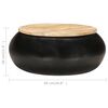 vidaXL Coffee Table Black, Natural Wood Solid mango wood, iron 26.8 in