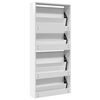 vidaXL Shoe Cabinet High gloss white Engineered wood, glass Medium