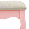 vidaXL Dressing Table Set with Stool Pink 19.7x23.2x53.5" Paulownia Wood