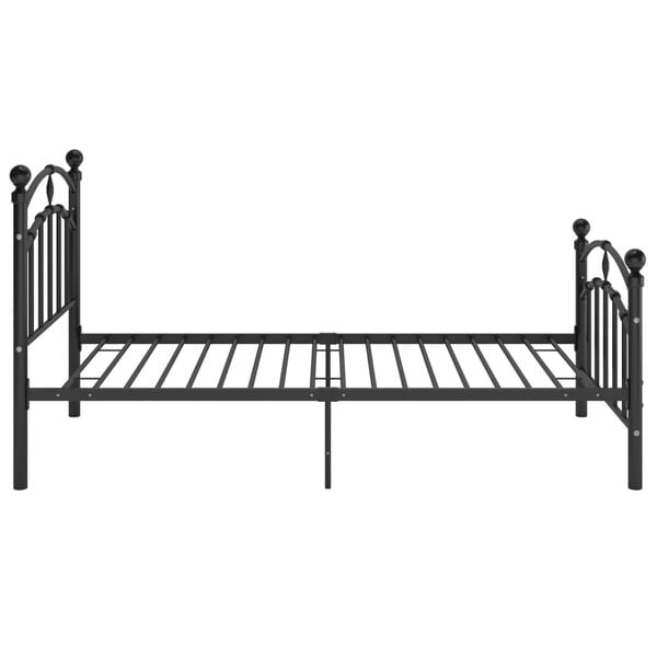 vidaXL Bed Frame Black Powder-coated metal 39.4 x 78.7 in Tough