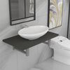 vidaXL Bathroom Furniture Set Grey, White Engineered wood, Ceramic Medium
