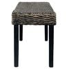 vidaXL Bench Black, Natural Rattan Natural Kubu Rattan, Solid Mango Wood