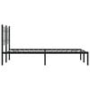 vidaXL Bed Frame Black Steel Small Double Bed Frame Rectangular