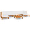 vidaXL Garden Lounge Set Cream white Solid acacia wood 8 Piece Set