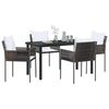 vidaXL Garden Dining Set 5 pcs Brown and Black PE Rattan