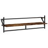 vidaXL 6 Piece Wall Shelf Set with Bars Smoked Oak Engineered Wood