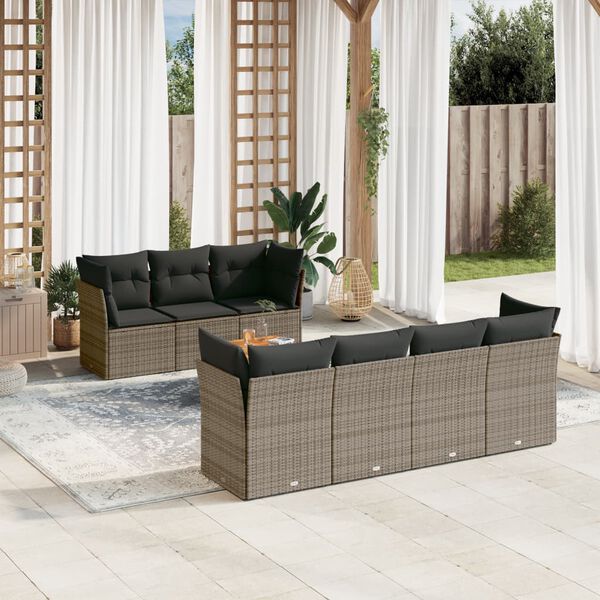 vidaXL Garden Sofa Set Grey