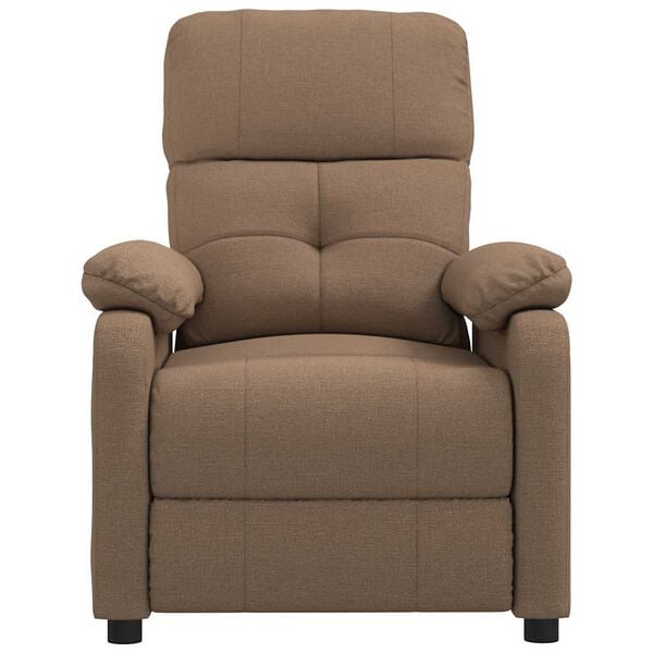 vidaXL Massage Chair Brown Fabric, Wood, Metal Large