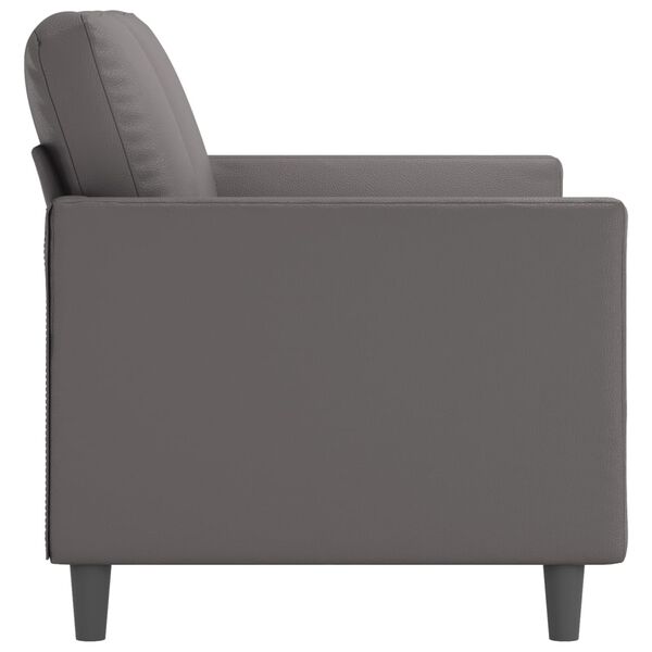vidaXL 2-seater Sofa Grey 75% Polyvinyl Chloride, 20% Polyester, 5% Cotton