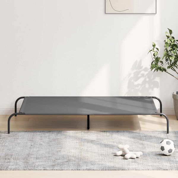 vidaXL Elevated Dog Bed Grey Oxford fabric and powder-coated steel Large