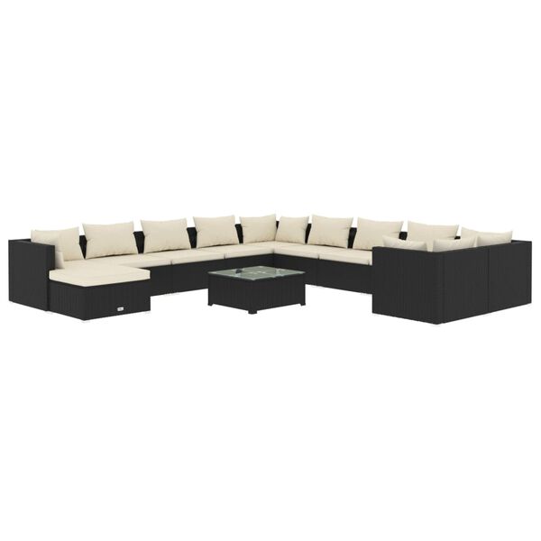 vidaXL Garden Lounge Set Black