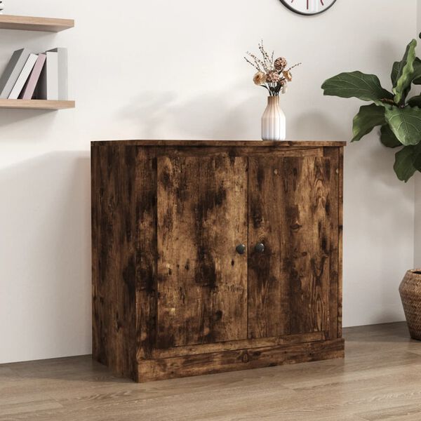 vidaXL Sideboard Smoked oak Engineered wood Medium Smoked Oak Sideboard