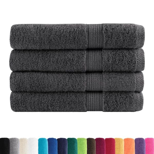 vidaXL Towel Set of 4 Anthracite 100% cotton 39.4 x 78.7 in