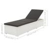 vidaXL Sunlounger Set White and Black PE rattan