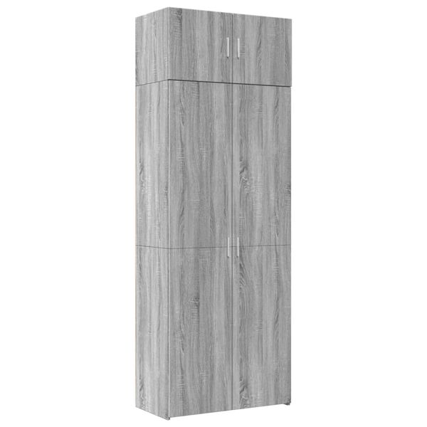 vidaXL Storage Cabinet Grey Sonoma 31.5x16.7x88.6" Engineered Wood