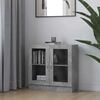 vidaXL Vitrine Cabinet Concrete Grey 32.5x12.0x31.5" Engineered Wood