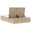 vidaXL Double Sun Lounger with Cushions Beige Poly Rattan