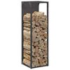 vidaXL Firewood Rack Black 9.8x9.8x31.5" Cold-rolled steel