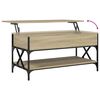 vidaXL Coffee Table Sonoma Oak Engineered Wood and Metal Medium