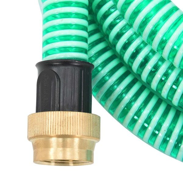 vidaXL Suction Hose Green PVC, Brass 82 feet length, 1.1 inch diameter