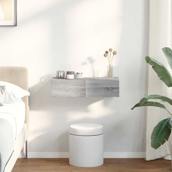 vidaXL Wall Shelf Grey Sonoma Engineered wood 23.6 x 10.4 x 5.9 in