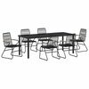 vidaXL Garden Dining Set 7 pcs Black Powder-Coated Steel