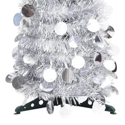 vidaXL Pop-up Artificial Christmas Tree Silver 5 ft PET