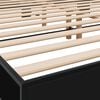 vidaXL Bed Frame Black Engineered wood, metal Double Bed