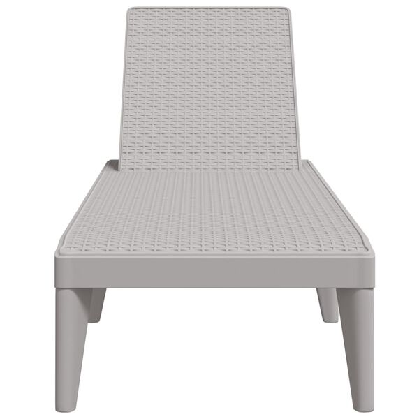 vidaXL Sun Lounger Grey Polypropylene Standard Foldable Sun Lounger