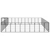 vidaXL Dog Playpen Black Powder-coated steel Large Heavy Duty