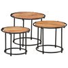 vidaXL Nesting Table Natural Wood Solid Acacia wood Small to Medium