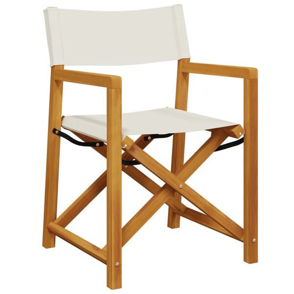 vidaXL Folding Director Chair Set of 2 Cream white