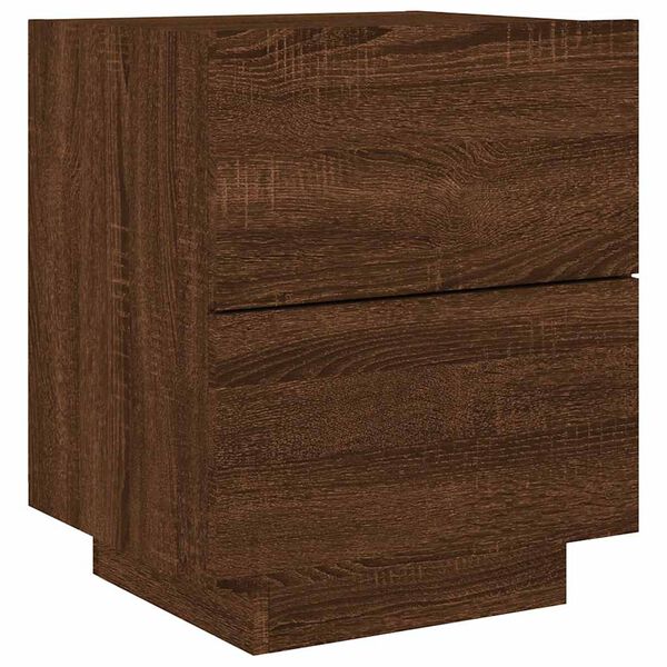 vidaXL Bedside Cabinet Brown Oak Engineered Wood Medium Bedside Cabinet