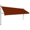 vidaXL Retractable Awning Orange and Brown Polyester with PU coating, Steel