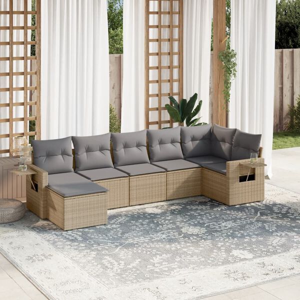 vidaXL Garden Sofa Set Beige, Light Grey