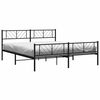 vidaXL Metal Bed Frame Black Steel 76 x 80 in Modern Metal Bed Frame