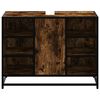 vidaXL Bathroom Sink Cabinet Smoked Oak Engineered wood, metal Medium